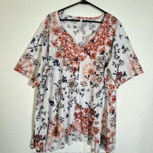 CATO Est. 1946 Womens Plus size Pullover Top, Short Sleeves, Size 22/24W